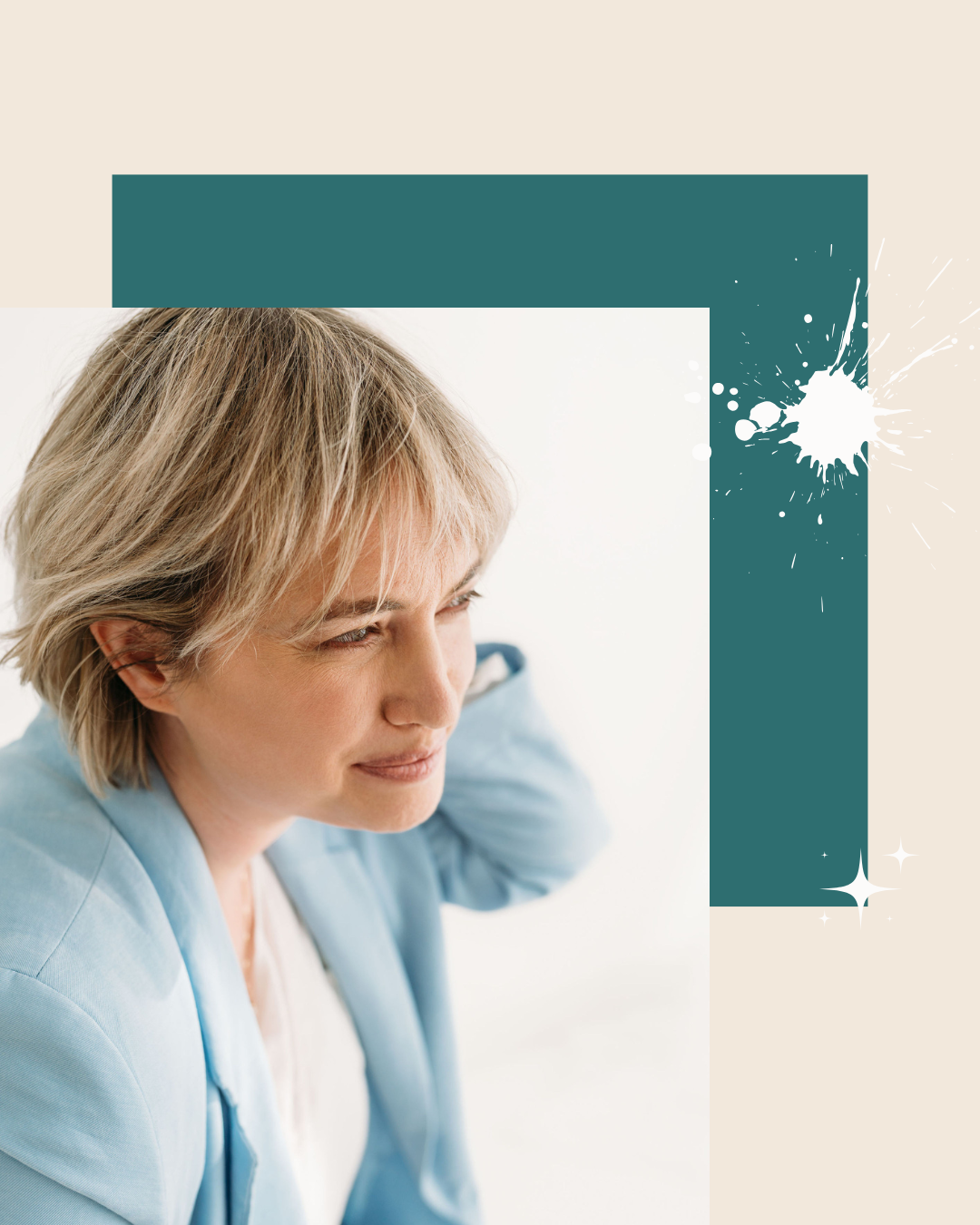 Portret van Rosanne Sarah, redacteur en schrijfcoach voor romanschrijvers, kijkend in de verte – symbool voor reflectie en richting tijdens het schrijfproces.